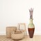 43-Inch-Tall Vase, Majestic Impressive Vase, Magnificent Rich Large Floor Vase, Tall Flower Holder, For your Living Room, Entryway, or Dining Room, Red and Natural Color Floor vase